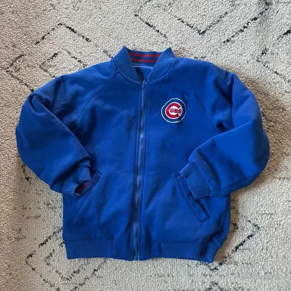 Youth Majestic Chicago Cubs Baseball Jacket Reversible Size 10-12 - Picture 4 of 11